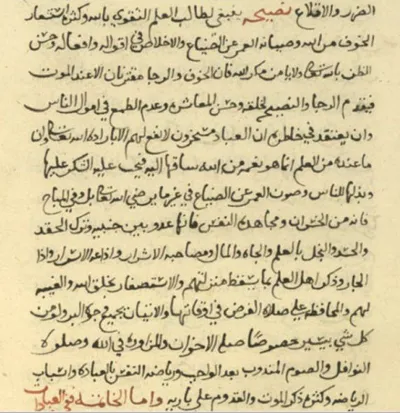 نصيحة السيد زين الدين علي بن دقماق الحسيني في كتابه غاية المأمول: نصيحة: ينبغي لطالب العلم التقوى بالله، وكثرة استشعار الخوف من الله، وصيانة العمر عن الضياع، والإخلاص في أقواله وأفعاله، وحسن الظنّ بالله تعالى، ولا يأمن من مكر الله؛ فإنّ الخوف والرجاء مقترنان إلّا عند الموت فيقدّم الرجاء، والنصيحة لخلقه، وحسن المعاشرة، وعدم الطمع في أموال الناس، وأن يعتقد في خاطره أنّ العبّاد مسخّرون لا نفع لهم إلّا بإرادة الله تعالى، وأنّ ما عنده من العلم إنّما هو نعمة من الله ساقها إليه فيجب عليه الشكر عليها وبذلها للناس، وصون العمر عن الضياع في غير ما يرضي الله تعالى بل وفي المباح فإنّه من الخسران، ومجاهدة النفاس فإنّها عدوّ بين جنبيه، وترك الحقد والحسد والبخل بالعلم والجاه والمال ومصاحبة الأشرار وإذاعة الأسرار وأذى الجار وذكر أهل العلم بما يسقط منزلتهم والاستصغار بخلق الله والغيبة لهم، والمحافظة على صلاة الفرض في أوقاتها والإتيان بجميع وجوه البرّ ولو من كلّ شيء بيسيرٍ خصوصاً صلح الإخوان والمزاورة في الله، وصلاة النوافل والصوم المندوب بعد الواجب، ورياضة النفس بالعبادة وأسباب الرياضة، وكثرة ذكر الموت والقدوم على بارئه).